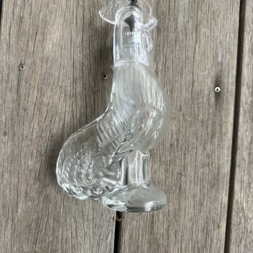 Vtg Rooster Decanter w/Shot Glass Head Farmhouse Decor Cottagecore New